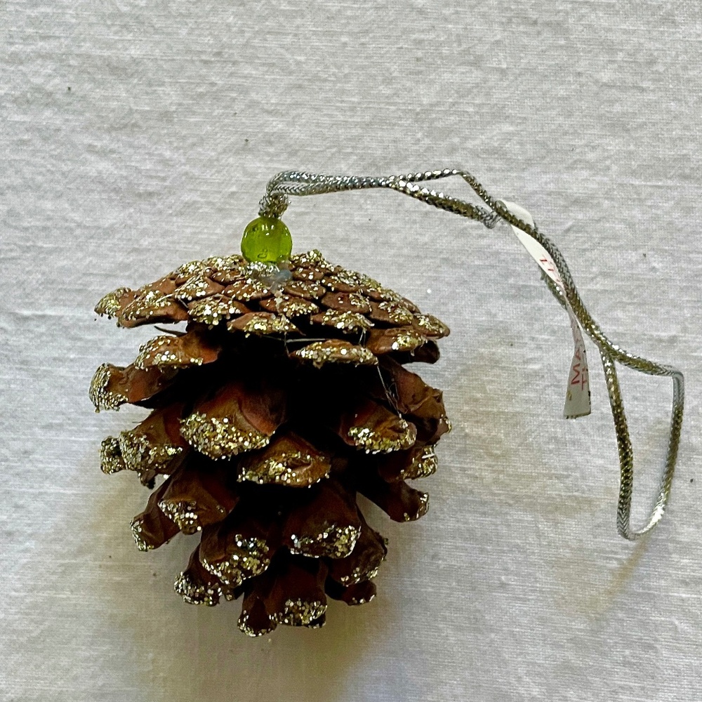 Pinecone Ornaments with Glitter & Beads, Set of 24, NWT